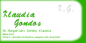 klaudia gondos business card